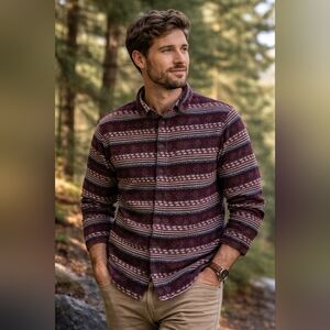 Patagonia Maroon and White PatternedShirt